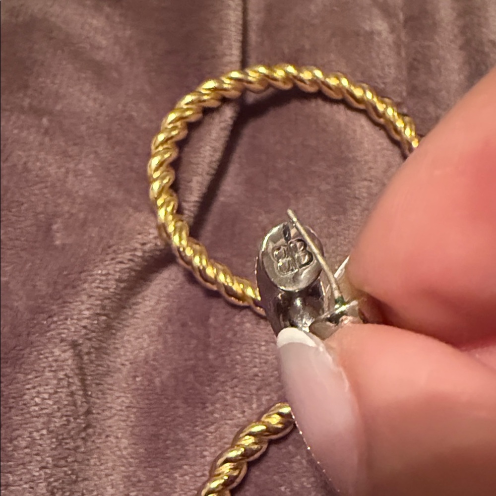 Elegant Gold and Silver authentic Balenciaga interlocking Hoop Earrings. - Picture 8 of 9